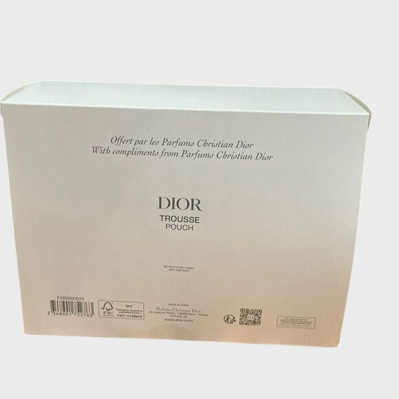 Dior White Quilted Logo Cosmetic Bag Pouch Clutch - Picture 11 of 12